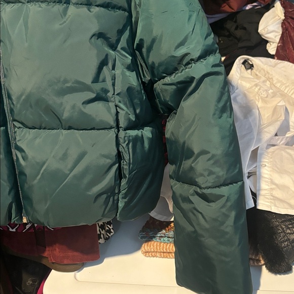 🌺 💚 GREEN TOMMY HILFIGER PUFFER CROP - Picture 5 of 6